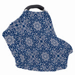 Blue And White Bohemian Mandala Print Baby Seat Cover