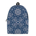 Blue And White Bohemian Mandala Print School Backpack