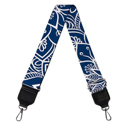 Blue And White Bohemian Mandala Print Bag Strap