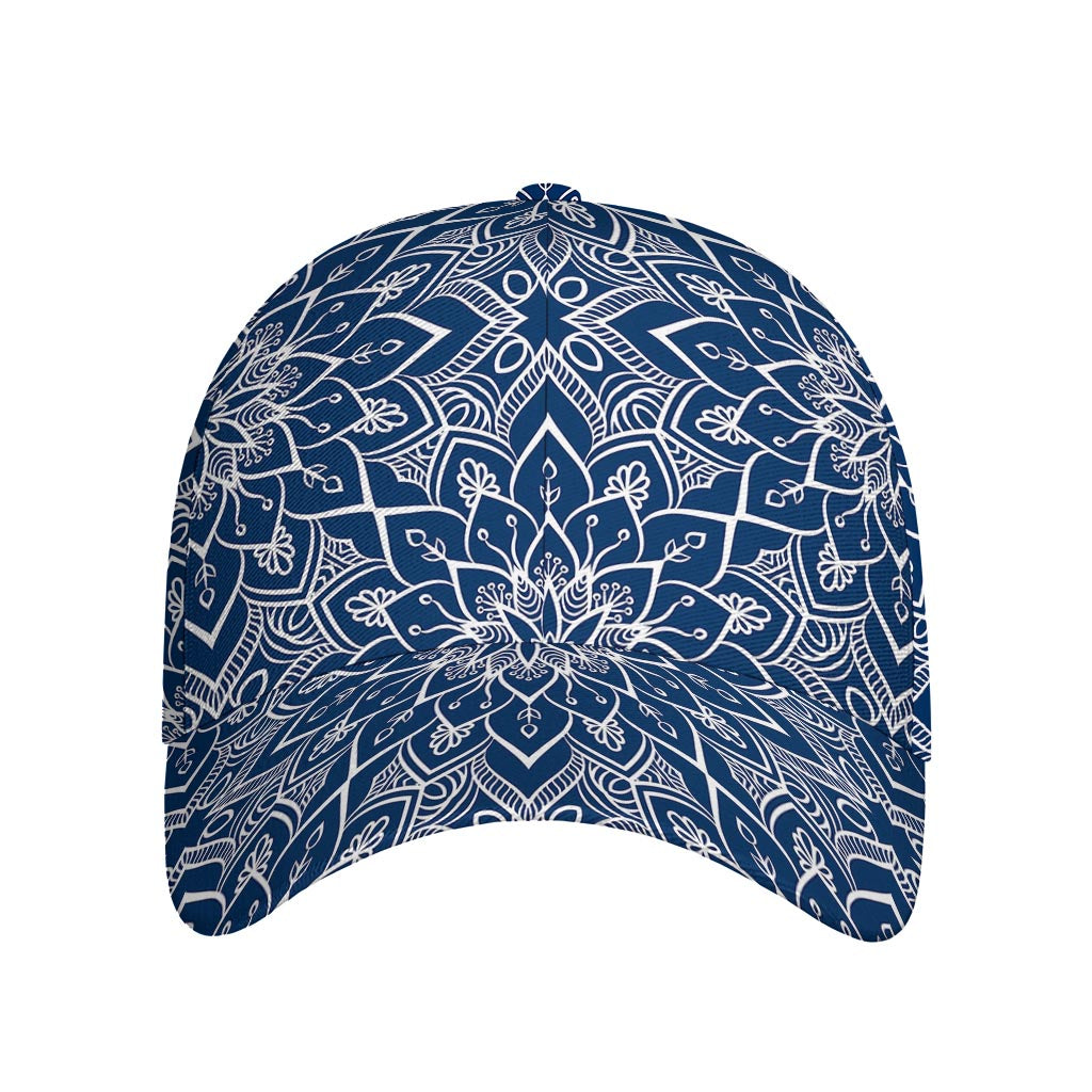 Blue And White Bohemian Mandala Print Baseball Cap