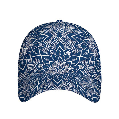 Blue And White Bohemian Mandala Print Baseball Cap
