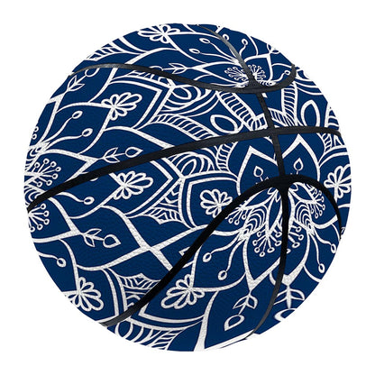 Blue And White Bohemian Mandala Print Basketball