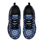 Blue And White Bohemian Mandala Print Black Running Shoes