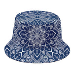 Blue And White Bohemian Mandala Print Bucket Hat