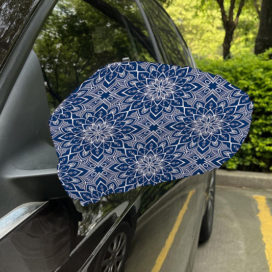 Blue And White Bohemian Mandala Print Car Side Mirror Covers