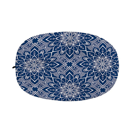 Blue And White Bohemian Mandala Print Car Side Mirror Covers