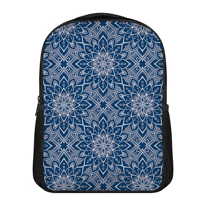 Blue And White Bohemian Mandala Print Casual Backpack