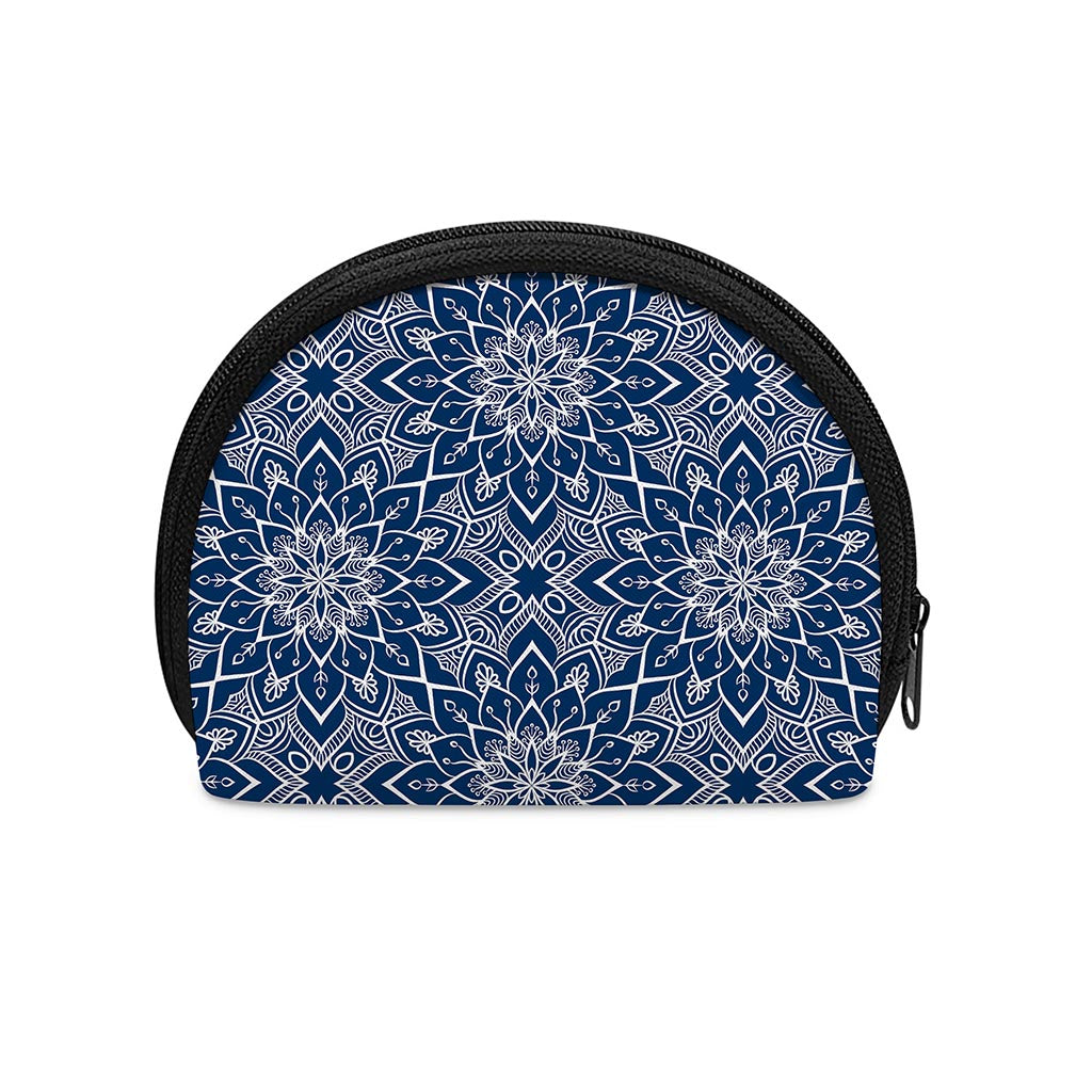 Blue And White Bohemian Mandala Print Coin Purse