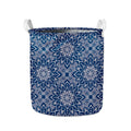 Blue And White Bohemian Mandala Print Collapsible Laundry Basket