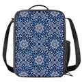 Blue And White Bohemian Mandala Print Crossbody Lunch Bag