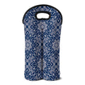 Blue And White Bohemian Mandala Print Double Neoprene Wine Tote