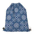 Blue And White Bohemian Mandala Print Drawstring Bag