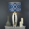 Blue And White Bohemian Mandala Print Drum Lamp Shade