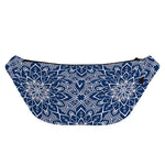 Blue And White Bohemian Mandala Print Fanny Pack