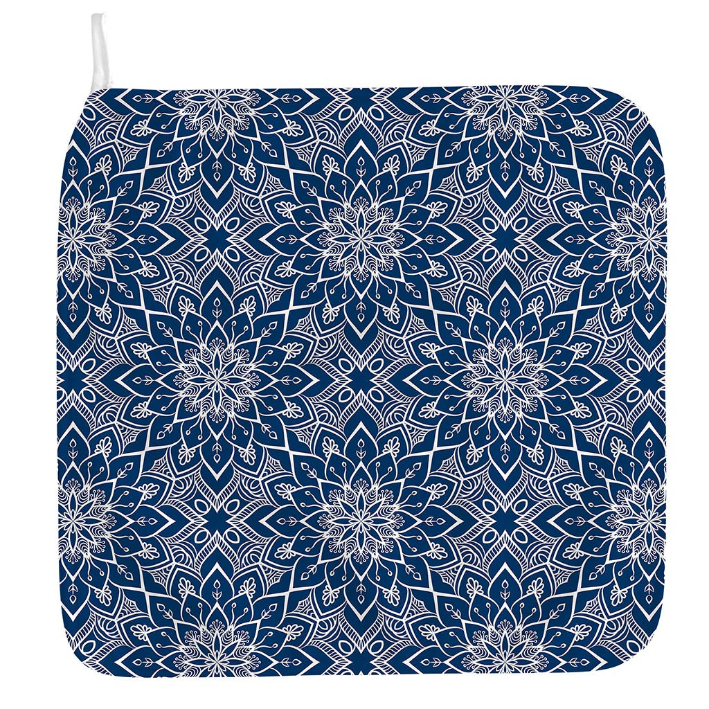 Blue And White Bohemian Mandala Print Hand Towel