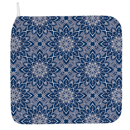 Blue And White Bohemian Mandala Print Hand Towel
