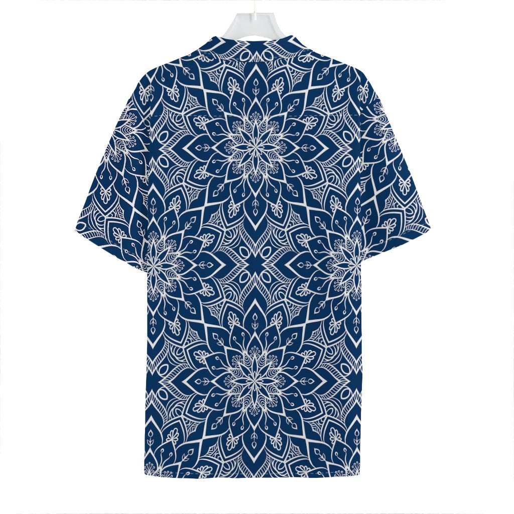 Blue And White Bohemian Mandala Print Hawaiian Shirt