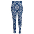 Blue And White Bohemian Mandala Print High-Waisted Pocket Leggings