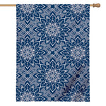 Blue And White Bohemian Mandala Print House Flag