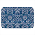 Blue And White Bohemian Mandala Print Indoor Door Mat
