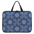 Blue And White Bohemian Mandala Print Laptop Sleeve With Handle
