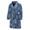 Blue And White Bohemian Mandala Print Men's Bathrobe