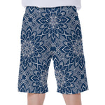 Blue And White Bohemian Mandala Print Men's Beach Shorts