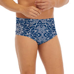Blue And White Bohemian Mandala Print Men's Briefs