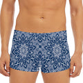 Blue And White Bohemian Mandala Print Men's Short Boxer Briefs