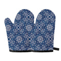 Blue And White Bohemian Mandala Print Oven Mitts