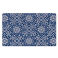 Blue And White Bohemian Mandala Print Polyester Doormat