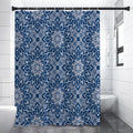 Blue And White Bohemian Mandala Print Premium Shower Curtain