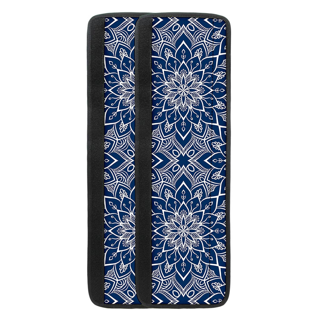 Blue And White Bohemian Mandala Print Refrigerator Handle Covers