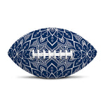 Blue And White Bohemian Mandala Print Rugby Ball