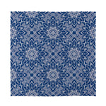 Blue And White Bohemian Mandala Print Silk Bandana