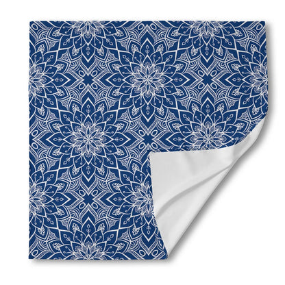 Blue And White Bohemian Mandala Print Silk Bandana
