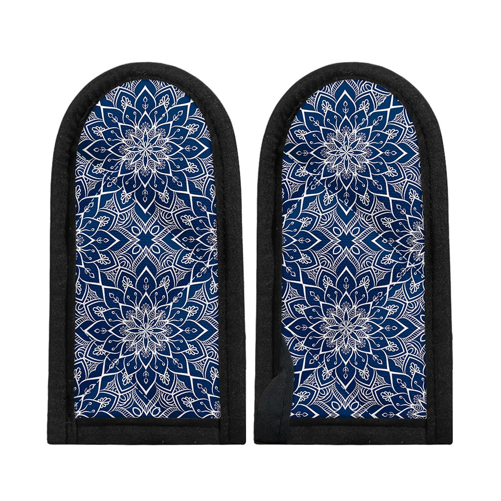Blue And White Bohemian Mandala Print Skillet Handle Cover