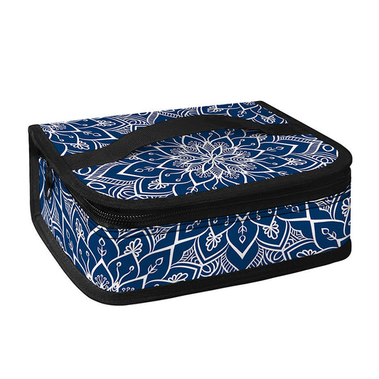 Blue And White Bohemian Mandala Print Small Lunch Bag