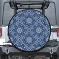 Blue And White Bohemian Mandala Print Tire Cover