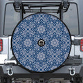 Blue And White Bohemian Mandala Print Tire Cover With Camera Hole