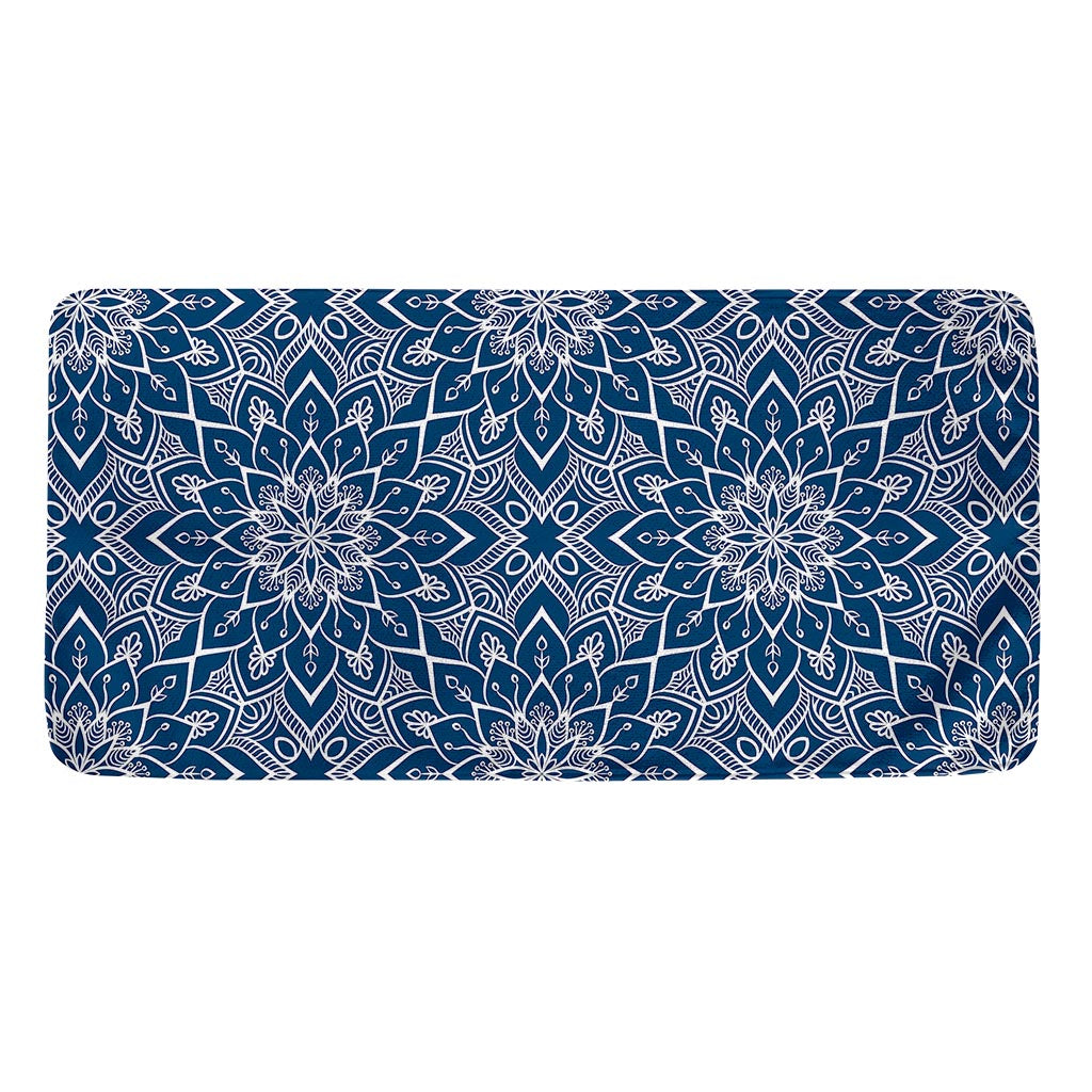 Blue And White Bohemian Mandala Print Towel