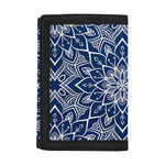 Blue And White Bohemian Mandala Print Trifold Wallet