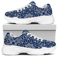 Blue And White Bohemian Mandala Print White Chunky Shoes