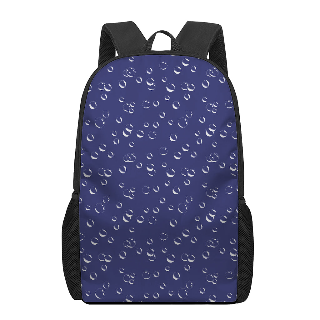 Blue And White Bubble Pattern Print 17 Inch Backpack