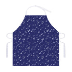 Blue And White Bubble Pattern Print Adjustable Apron