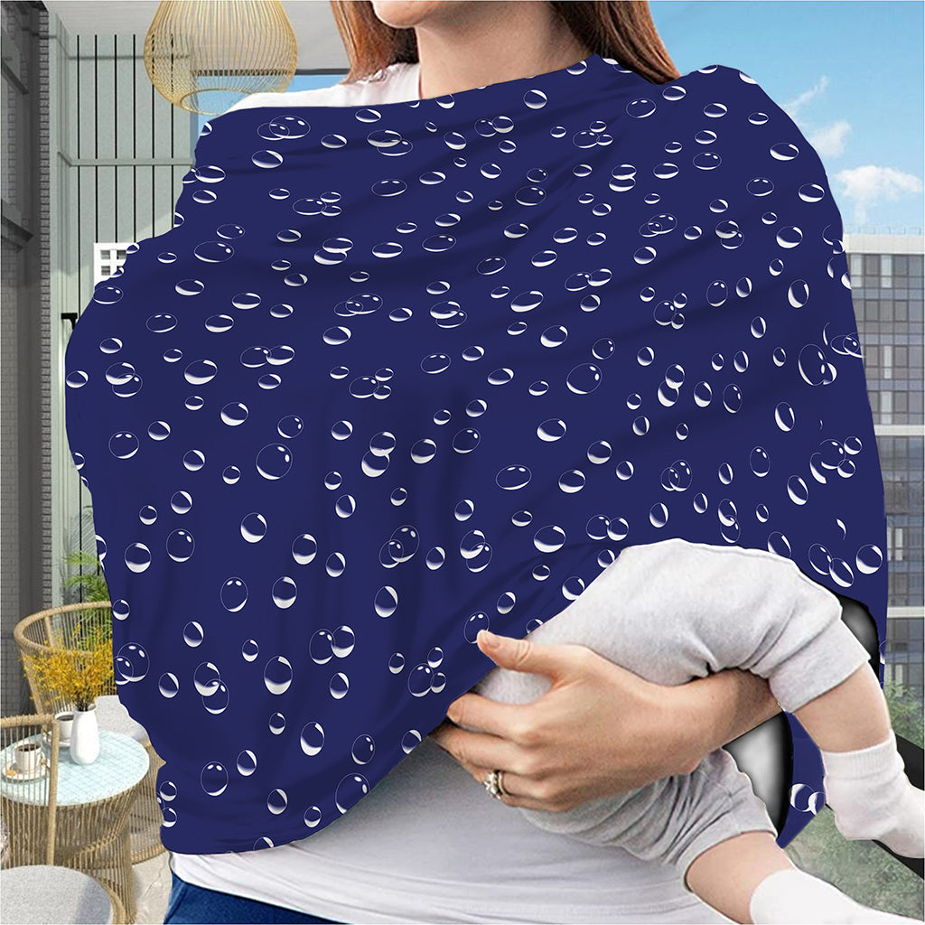 Blue And White Bubble Pattern Print Baby Seat Cover