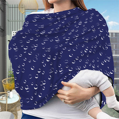 Blue And White Bubble Pattern Print Baby Seat Cover