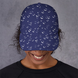 Blue And White Bubble Pattern Print Baseball Cap