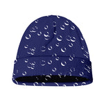 Blue And White Bubble Pattern Print Beanie