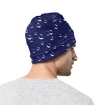 Blue And White Bubble Pattern Print Beanie
